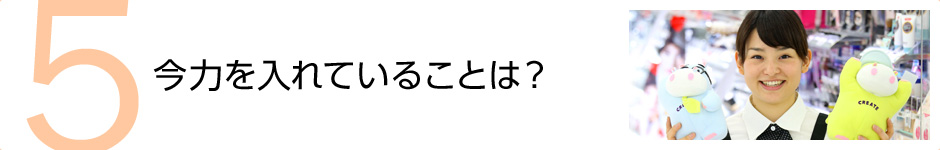 5.今力を入れていることは？